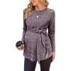 imageEkouaer Womens Maternity Shirts Long Sleeve Pregnancy Tops Casual Ribbed Knit Pregnant Blouses SXXLPurple