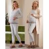 imageEkouaer Nursing Pajama Set Long Sleeve Maternity Sleepwear Labor Delivery Pjs Breastfeeding Thermal Underwear ClothesAsh Light Gray Stripe