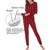 imageEkouaer Nursing Pajama Set Long Sleeve Maternity Sleepwear Labor Delivery Pjs Breastfeeding Thermal Underwear ClothesBlack Red Plaid