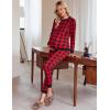 imageEkouaer Nursing Pajama Set Long Sleeve Maternity Sleepwear Labor Delivery Pjs Breastfeeding Thermal Underwear ClothesBlack Red Plaid