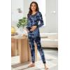 imageEkouaer Nursing Pajama Set Long Sleeve Maternity Sleepwear Labor Delivery Pjs Breastfeeding Thermal Underwear ClothesBlack Tie Dye