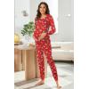 imageEkouaer Nursing Pajama Set Long Sleeve Maternity Sleepwear Labor Delivery Pjs Breastfeeding Thermal Underwear ClothesChristmas Red