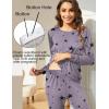 imageEkouaer Nursing Pajama Set Long Sleeve Maternity Sleepwear Labor Delivery Pjs Breastfeeding Thermal Underwear ClothesGrey Star