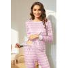 imageEkouaer Nursing Pajama Set Long Sleeve Maternity Sleepwear Labor Delivery Pjs Breastfeeding Thermal Underwear ClothesPink Stripe