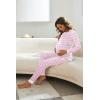 imageEkouaer Nursing Pajama Set Long Sleeve Maternity Sleepwear Labor Delivery Pjs Breastfeeding Thermal Underwear ClothesPink Stripe