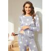 imageEkouaer Nursing Pajama Set Long Sleeve Maternity Sleepwear Labor Delivery Pjs Breastfeeding Thermal Underwear ClothesStrar Light Gray