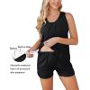 imageEkouaer Women Maternity Nursing Pajama Set Breastfeeding Sleepwear Double Layer Sleeveless Top ampamp Shorts Pregnancy PJSA01black
