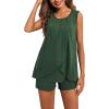 imageEkouaer Women Maternity Nursing Pajama Set Breastfeeding Sleepwear Double Layer Sleeveless Top ampamp Shorts Pregnancy PJSA02green