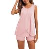 imageEkouaer Women Maternity Nursing Pajama Set Breastfeeding Sleepwear Double Layer Sleeveless Top ampamp Shorts Pregnancy PJSA04pink