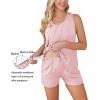 imageEkouaer Women Maternity Nursing Pajama Set Breastfeeding Sleepwear Double Layer Sleeveless Top ampamp Shorts Pregnancy PJSA04pink