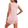 imageEkouaer Women Maternity Nursing Pajama Set Breastfeeding Sleepwear Double Layer Sleeveless Top ampamp Shorts Pregnancy PJSA04pink