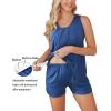 imageEkouaer Women Maternity Nursing Pajama Set Breastfeeding Sleepwear Double Layer Sleeveless Top ampamp Shorts Pregnancy PJSA05navy