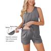 imageEkouaer Women Maternity Nursing Pajama Set Breastfeeding Sleepwear Double Layer Sleeveless Top ampamp Shorts Pregnancy PJSA06grey