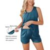 imageEkouaer Women Maternity Nursing Pajama Set Breastfeeding Sleepwear Double Layer Sleeveless Top ampamp Shorts Pregnancy PJSA07blue Green