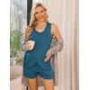 imageEkouaer Women Maternity Nursing Pajama Set Breastfeeding Sleepwear Double Layer Sleeveless Top ampamp Shorts Pregnancy PJSA07blue Green