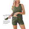 imageEkouaer Women Maternity Nursing Pajama Set Breastfeeding Sleepwear Double Layer Sleeveless Top ampamp Shorts Pregnancy PJSArmy Green