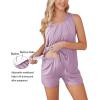 imageEkouaer Women Maternity Nursing Pajama Set Breastfeeding Sleepwear Double Layer Sleeveless Top ampamp Shorts Pregnancy PJSLight Purple