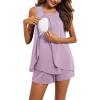 imageEkouaer Women Maternity Nursing Pajama Set Breastfeeding Sleepwear Double Layer Sleeveless Top ampamp Shorts Pregnancy PJSLight Purple