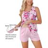 imageEkouaer Women Maternity Nursing Pajama Set Breastfeeding Sleepwear Double Layer Sleeveless Top ampamp Shorts Pregnancy PJSPat1