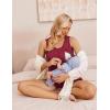 imageEkouaer Women Maternity Nursing Pajama Set Breastfeeding Sleepwear Double Layer Sleeveless Top ampamp Shorts Pregnancy PJSWine Red