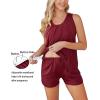 imageEkouaer Women Maternity Nursing Pajama Set Breastfeeding Sleepwear Double Layer Sleeveless Top ampamp Shorts Pregnancy PJSWine Red