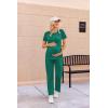imageEkouaer Womens Maternity Nursing Pajamas Sets Breastfeeding Printed Sleepwear Short Sleeve 2 Pcs Henley Top and Pants SetDark Green