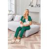 imageEkouaer Womens Maternity Nursing Pajamas Sets Breastfeeding Printed Sleepwear Short Sleeve 2 Pcs Henley Top and Pants SetDark Green