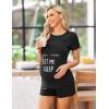 imageEkouaer Maternity Nursing Pajamas Set Short Sleeve Breastfeeding Sleepwear Double Layer Postpartum Top and Shorts SetAblack Sleep