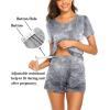 imageEkouaer Maternity Nursing Pajamas Set Short Sleeve Breastfeeding Sleepwear Double Layer Postpartum Top and Shorts SetAtie Dye 1