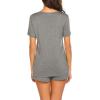 imageEkouaer Maternity Nursing Pajamas Set Short Sleeve Breastfeeding Sleepwear Double Layer Postpartum Top and Shorts SetDark Gray
