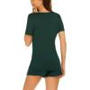 imageEkouaer Maternity Nursing Pajamas Set Short Sleeve Breastfeeding Sleepwear Double Layer Postpartum Top and Shorts SetDark Green