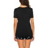 imageEkouaer Maternity Nursing Pajamas Set Short Sleeve Breastfeeding Sleepwear Double Layer Postpartum Top and Shorts SetFloral Black1