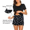 imageEkouaer Maternity Nursing Pajamas Set Short Sleeve Breastfeeding Sleepwear Double Layer Postpartum Top and Shorts SetFloral Black1