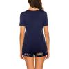 imageEkouaer Maternity Nursing Pajamas Set Short Sleeve Breastfeeding Sleepwear Double Layer Postpartum Top and Shorts SetFloral Blue