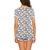 imageEkouaer Maternity Nursing Pajamas Set Short Sleeve Breastfeeding Sleepwear Double Layer Postpartum Top and Shorts SetFloral Gray1