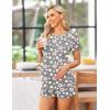 imageEkouaer Maternity Nursing Pajamas Set Short Sleeve Breastfeeding Sleepwear Double Layer Postpartum Top and Shorts SetFloral Gray1
