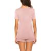 imageEkouaer Maternity Nursing Pajamas Set Short Sleeve Breastfeeding Sleepwear Double Layer Postpartum Top and Shorts SetPink1