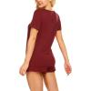 imageEkouaer Maternity Nursing Pajamas Set Short Sleeve Breastfeeding Sleepwear Double Layer Postpartum Top and Shorts SetWine Red