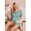 imageEkouaer Womens Maternity Nursing Pajama Sets Short Sleeve Postpartum Pajamas Breastfeeding Pregnancy ClothesAqua