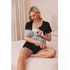 imageEkouaer Womens Maternity Nursing Pajama Sets Short Sleeve Postpartum Pajamas Breastfeeding Pregnancy ClothesBlack
