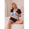 imageEkouaer Womens Maternity Nursing Pajama Sets Short Sleeve Postpartum Pajamas Breastfeeding Pregnancy ClothesBlue