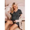 imageEkouaer Womens Maternity Nursing Pajama Sets Short Sleeve Postpartum Pajamas Breastfeeding Pregnancy ClothesDark Grey