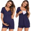 imageEkouaer Womens Maternity Nursing Pajama Sets Short Sleeve Postpartum Pajamas Breastfeeding Pregnancy ClothesBlue