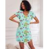 imageEkouaer 2 Pack Nightgowns for Women Flare Short Sleeve Sleepshirt V Neck Sleepwear Pajama Dress S2XLBeach  Orange Wave