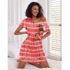 imageEkouaer 2 Pack Nightgowns for Women Flare Short Sleeve Sleepshirt V Neck Sleepwear Pajama Dress S2XLBeach  Orange Wave