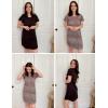 imageEkouaer 2 Pack Nightgowns for Women Flare Short Sleeve Sleepshirt V Neck Sleepwear Pajama Dress S2XLBlack  Leopard
