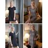 imageEkouaer 2 Pack Nightgowns for Women Flare Short Sleeve Sleepshirt V Neck Sleepwear Pajama Dress S2XLBlack  Leopard