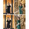 imageEkouaer 2 Pack Nightgowns for Women Flare Short Sleeve Sleepshirt V Neck Sleepwear Pajama Dress S2XLBlack Green