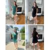 imageEkouaer 2 Pack Nightgowns for Women Flare Short Sleeve Sleepshirt V Neck Sleepwear Pajama Dress S2XLBlack Green