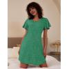 imageEkouaer 2 Pack Nightgowns for Women Flare Short Sleeve Sleepshirt V Neck Sleepwear Pajama Dress S2XLBlack Green
